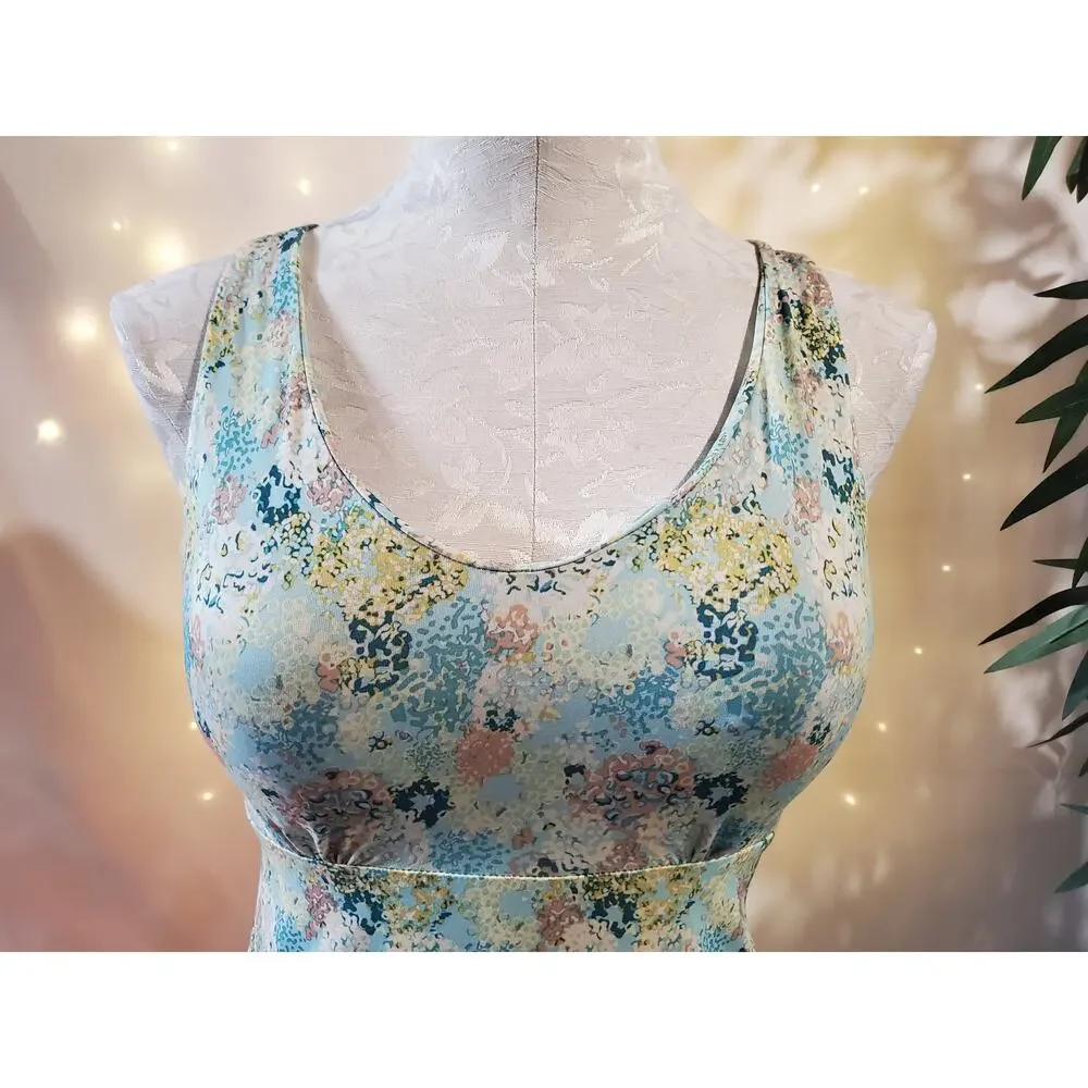 Patagonia Magnolia Spring Atoll Blue Floral Performance Dress Women's Size XS